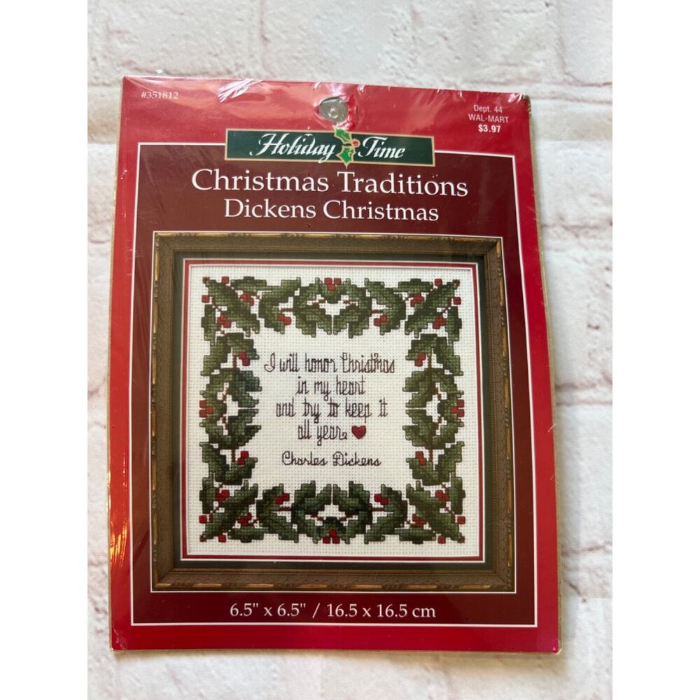Holiday Time Christmas Cross Stitch Dickens Xmas 6.5 X 6.5 New